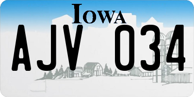 IA license plate AJV034