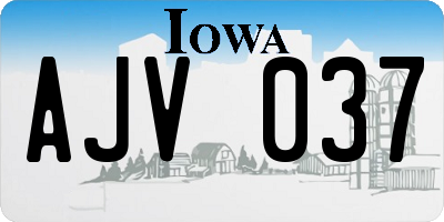 IA license plate AJV037