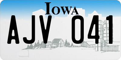 IA license plate AJV041