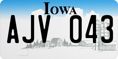 IA license plate AJV043