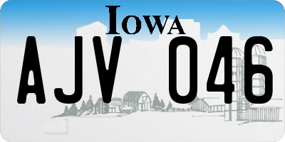IA license plate AJV046
