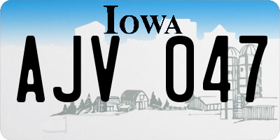 IA license plate AJV047