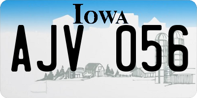 IA license plate AJV056