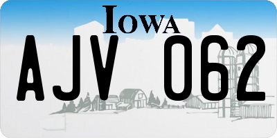 IA license plate AJV062