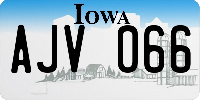 IA license plate AJV066