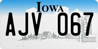 IA license plate AJV067