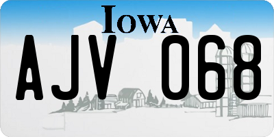 IA license plate AJV068