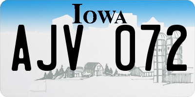 IA license plate AJV072