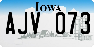 IA license plate AJV073