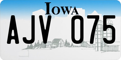 IA license plate AJV075