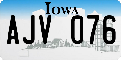 IA license plate AJV076