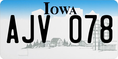 IA license plate AJV078