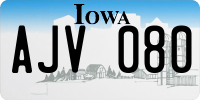 IA license plate AJV080