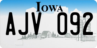 IA license plate AJV092