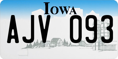 IA license plate AJV093