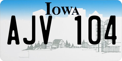 IA license plate AJV104