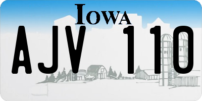 IA license plate AJV110