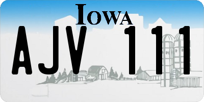 IA license plate AJV111