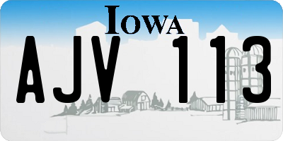 IA license plate AJV113