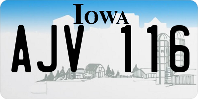 IA license plate AJV116