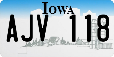IA license plate AJV118