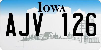 IA license plate AJV126