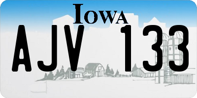 IA license plate AJV133