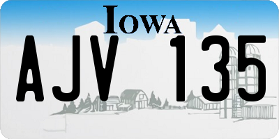 IA license plate AJV135