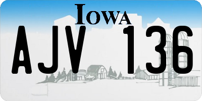 IA license plate AJV136
