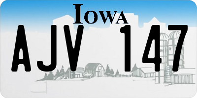 IA license plate AJV147