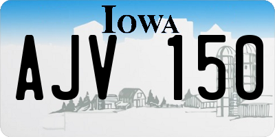 IA license plate AJV150