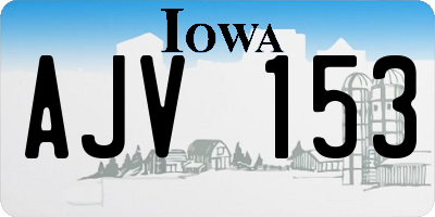 IA license plate AJV153