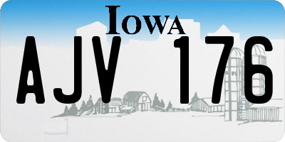 IA license plate AJV176