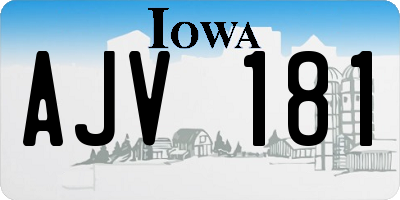 IA license plate AJV181