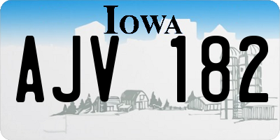 IA license plate AJV182