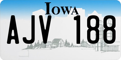 IA license plate AJV188