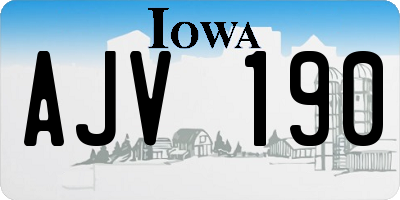 IA license plate AJV190