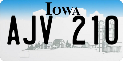 IA license plate AJV210