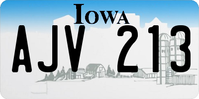 IA license plate AJV213
