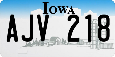 IA license plate AJV218