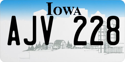 IA license plate AJV228