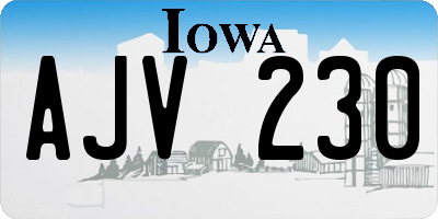 IA license plate AJV230