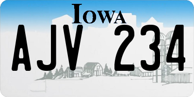 IA license plate AJV234