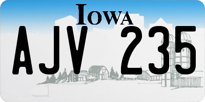 IA license plate AJV235