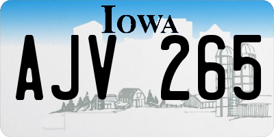 IA license plate AJV265