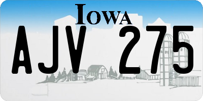IA license plate AJV275