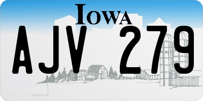IA license plate AJV279