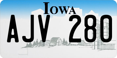 IA license plate AJV280