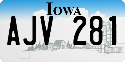 IA license plate AJV281