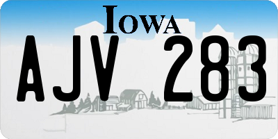 IA license plate AJV283